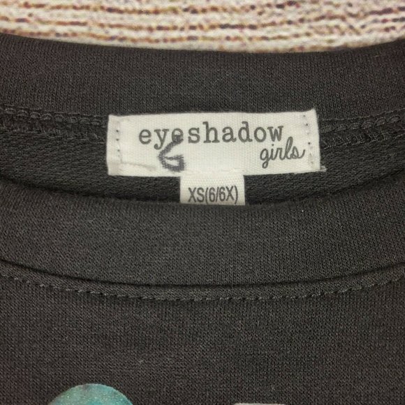 Girls Long Sleeve Top Love Printed Black Tunic Shirt Eyeshadow XS(6/6X) NWT - Picture 4 of 9